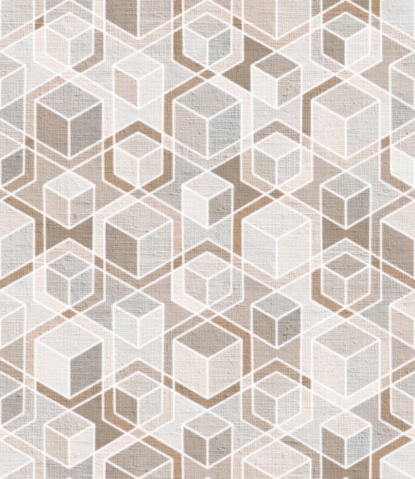 Warm Neutral Linen Hexagon Cubes Large