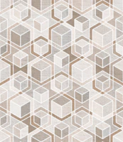 Warm Neutral Linen Hexagon Cubes Small tapete