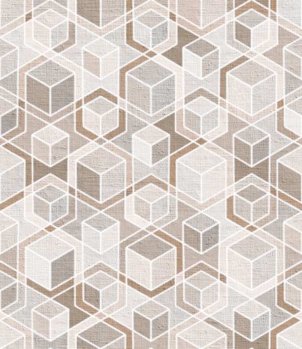 Warm Neutral Linen Hexagon Cubes Small