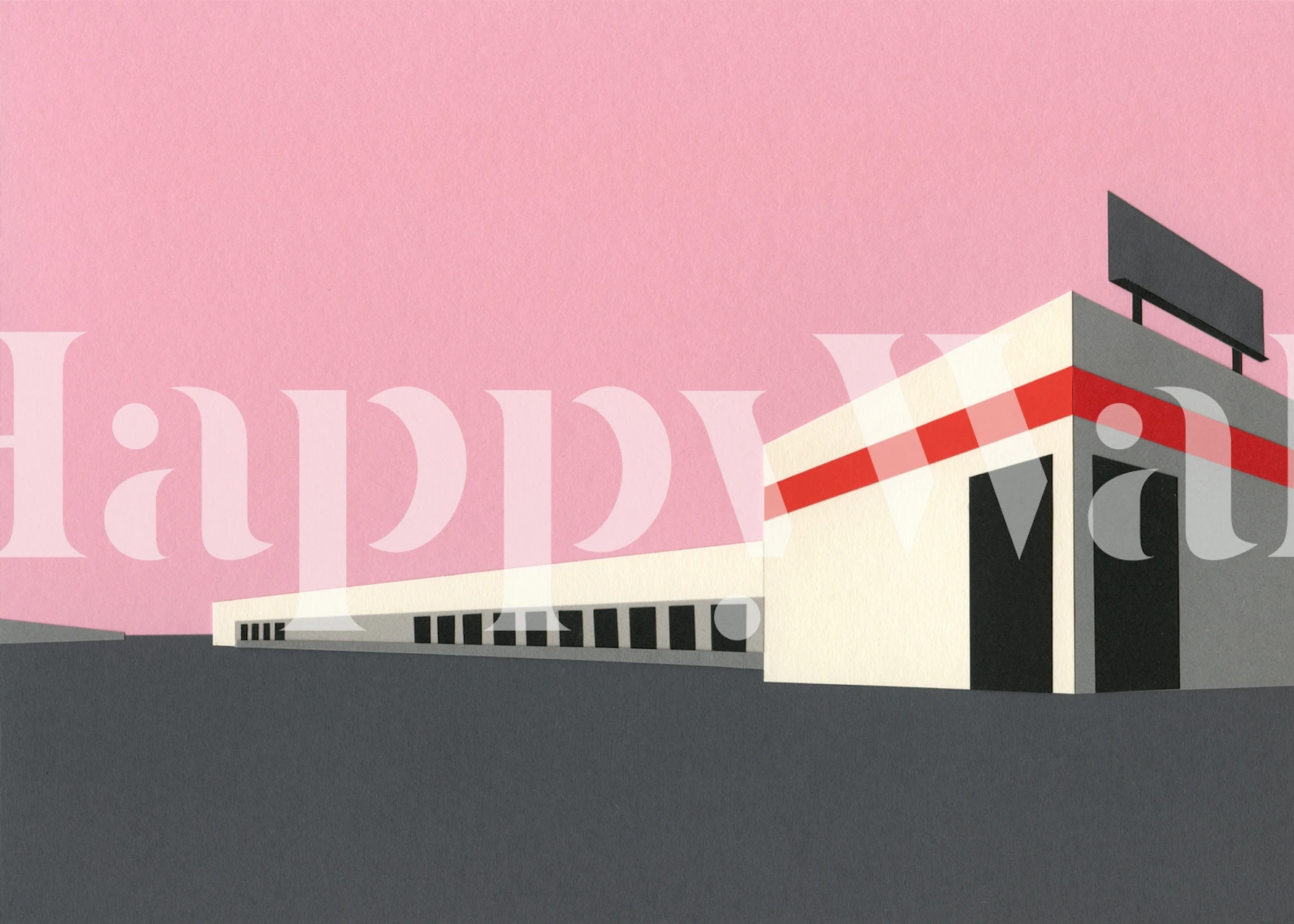 Sunset Warehouse Tapetdesign in einem Raum