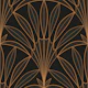 M Art Deco palm leaves fan moody black