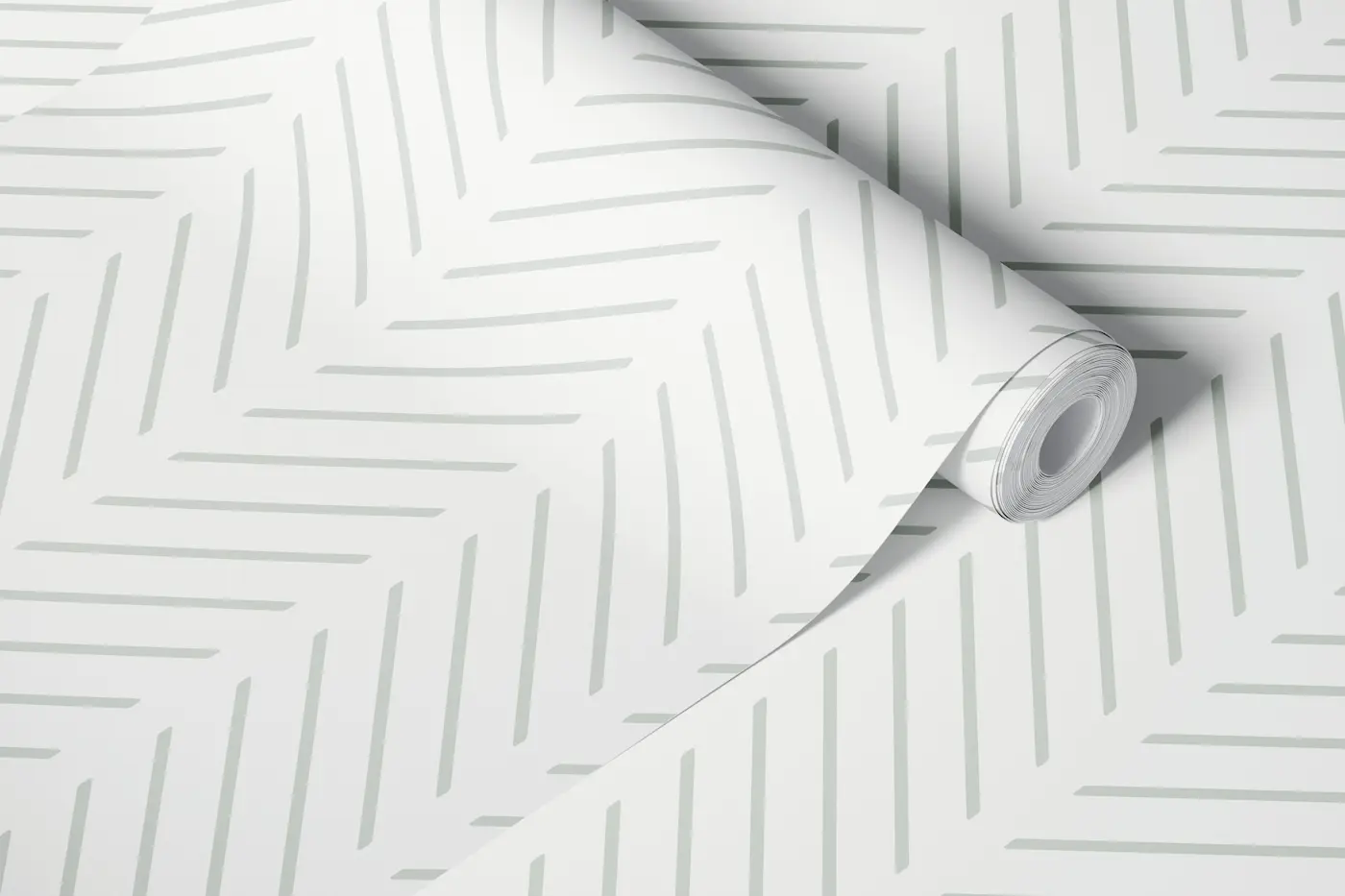 Dashed Chevron - Light Green Grey 2 wallpaper roll