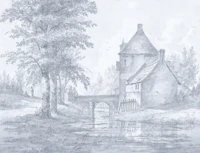 The Old Gate House - Soft Navy behang