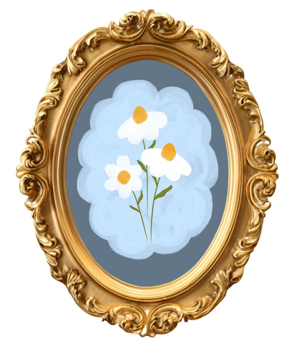 Acrylic Daisy in Gold Frame
