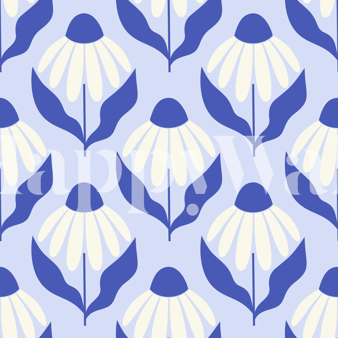 Midcentury Daisies wallpaper in a room setting