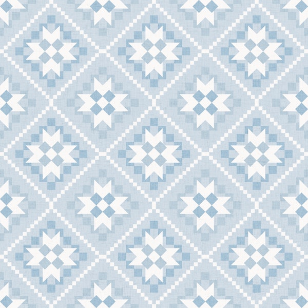 Cottage Quilt Block - Light grey blue