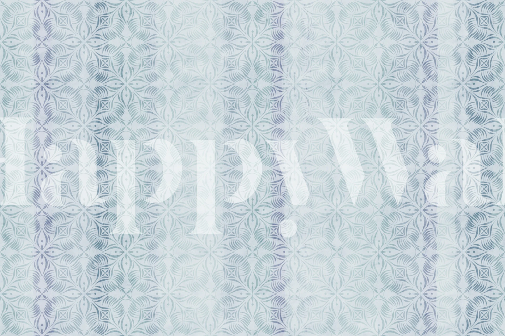 Tapeta Boho Sunwashed Dusty Blue Lattice v pokoji