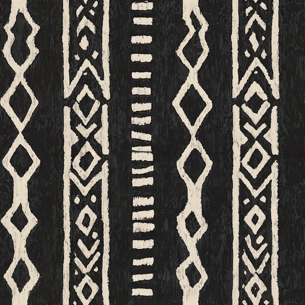 Black Tribal Mudcloth Stripe