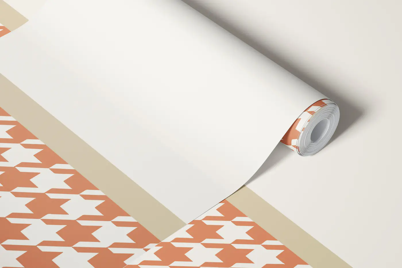 Modern Terracota Houndstooth Lower Panel wallpaper roll