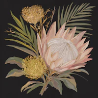 Tropical Protea Botanical Painting tapet