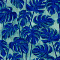 Midnight Blue and Seafoam Tropical Monstera wallpaper