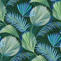 Lush Emerald Botanical Palm Leaves behang