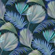 Lush Midnight Navy Botanical Palm Leaves