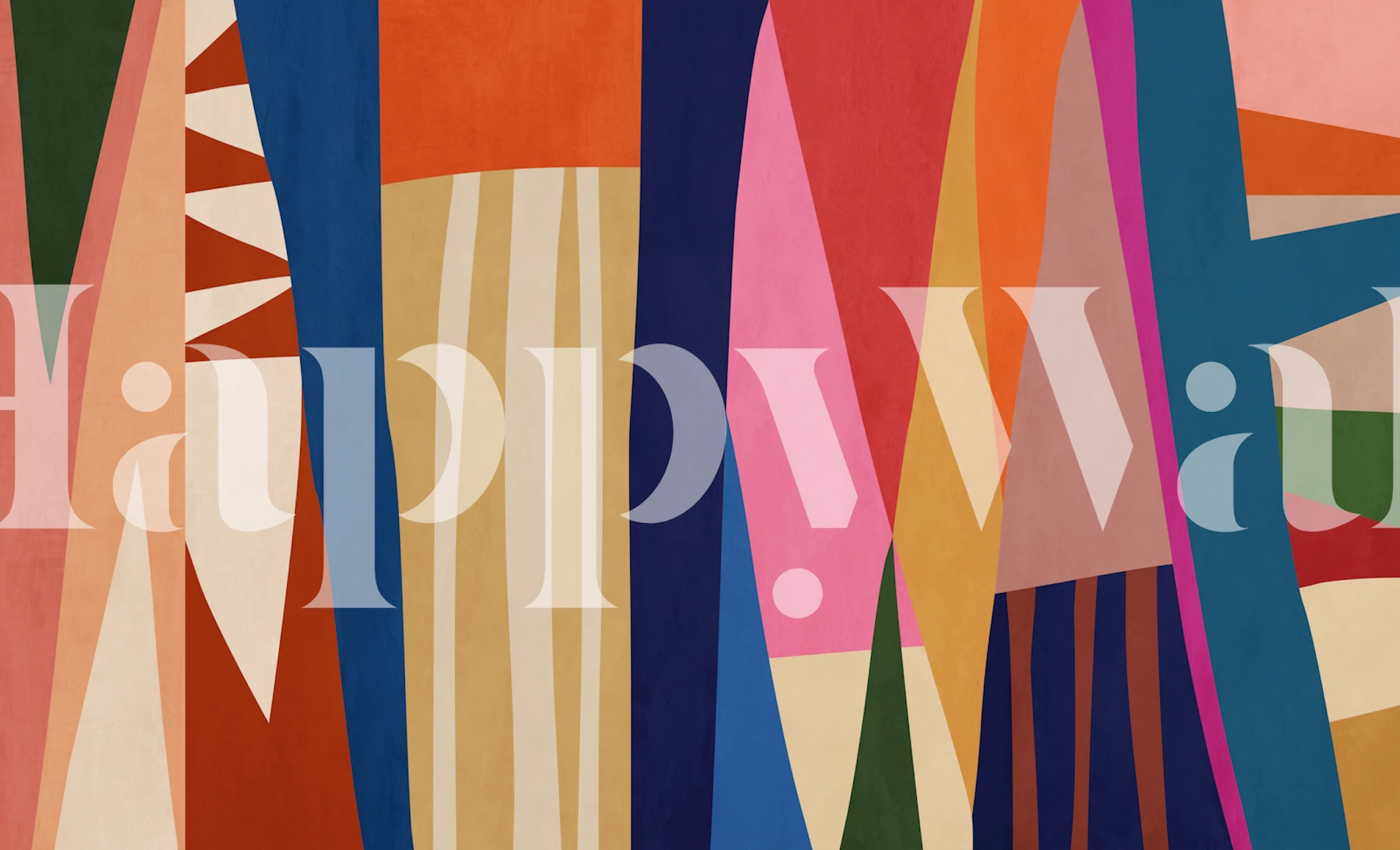 Modern Abstract Color Panels-tapet visas i ett rum