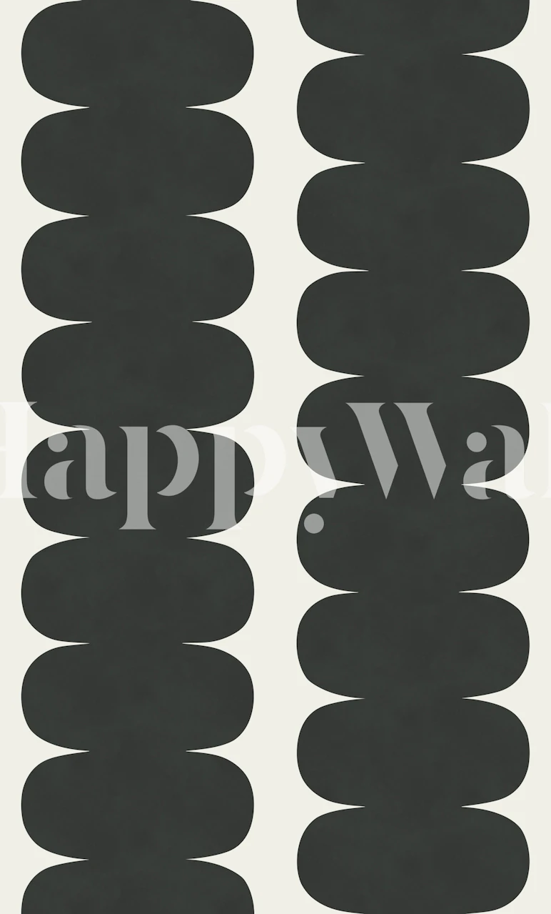 Mid Century Pebble Stack wallpaper in a room