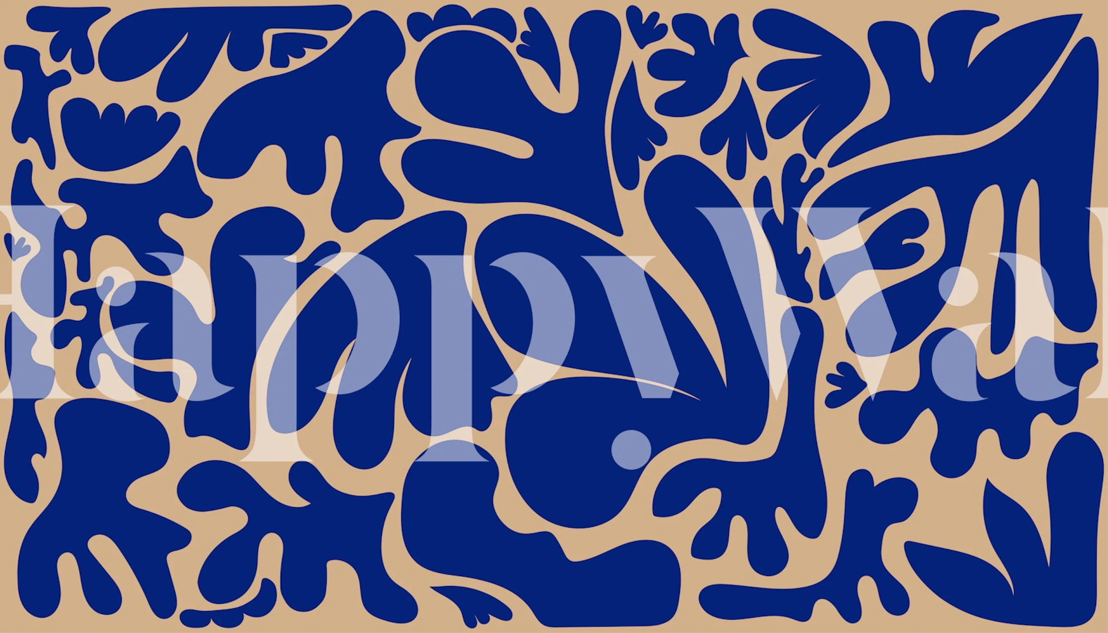 Blue Matisse Shapes tapete