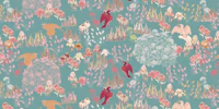 Riverside Meadow in Teal tapet