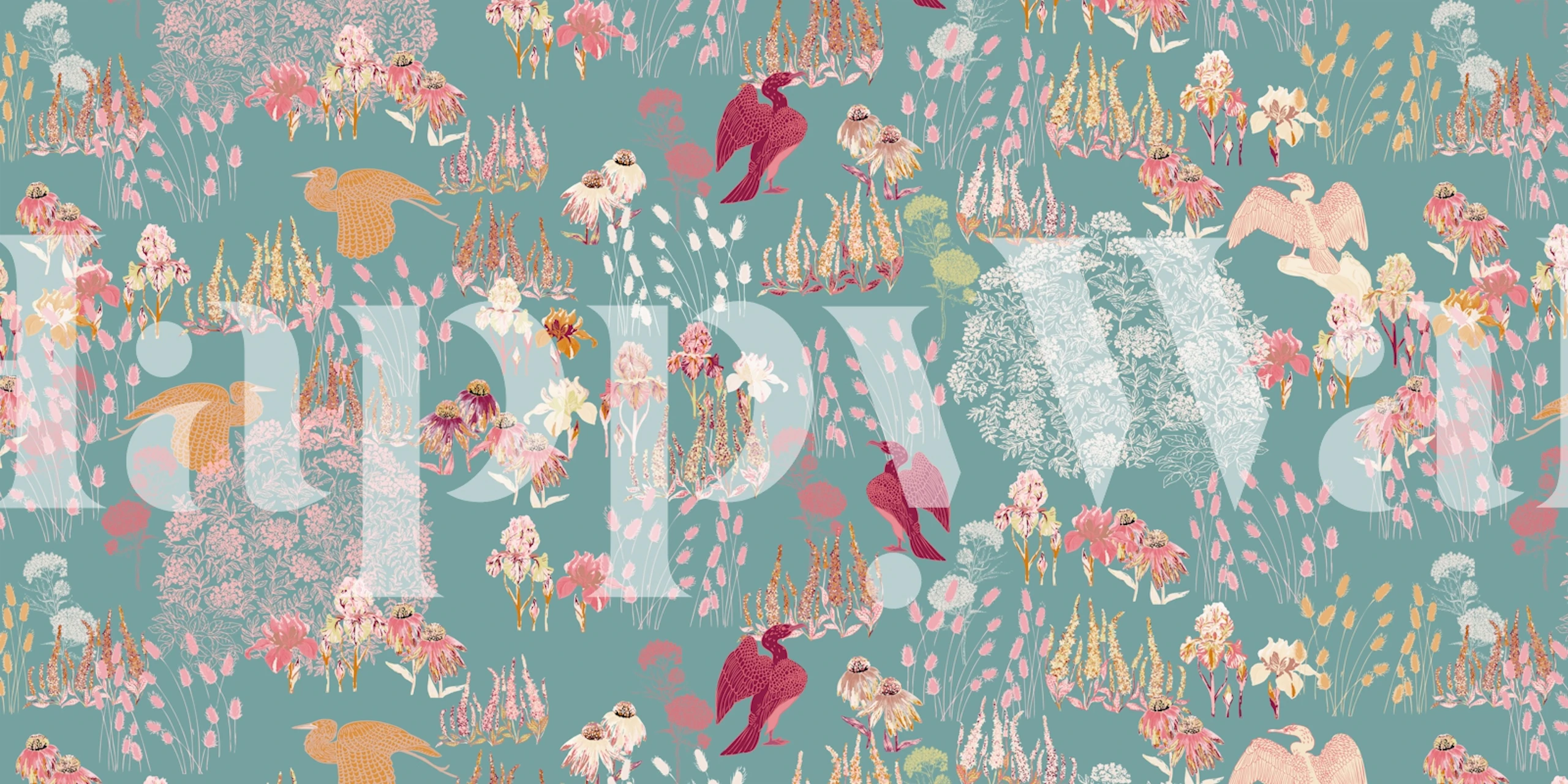Riverside Meadow in Teal tapete