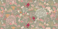 Riverside Meadow In Pastel Green tapet