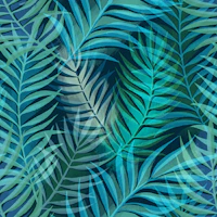 Teal Tropical Palm Leaves tapete