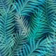 Teal Tropical Palm Leaves
