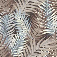 Taupe Brown Tropical Palm Leaves tapete