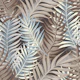 Taupe Brown Tropical Palm Leaves