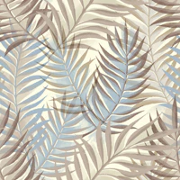 Taupe Cream Tropical Palm Leaves tapete