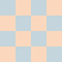 Peach & light blue bathroom checkers M tapet