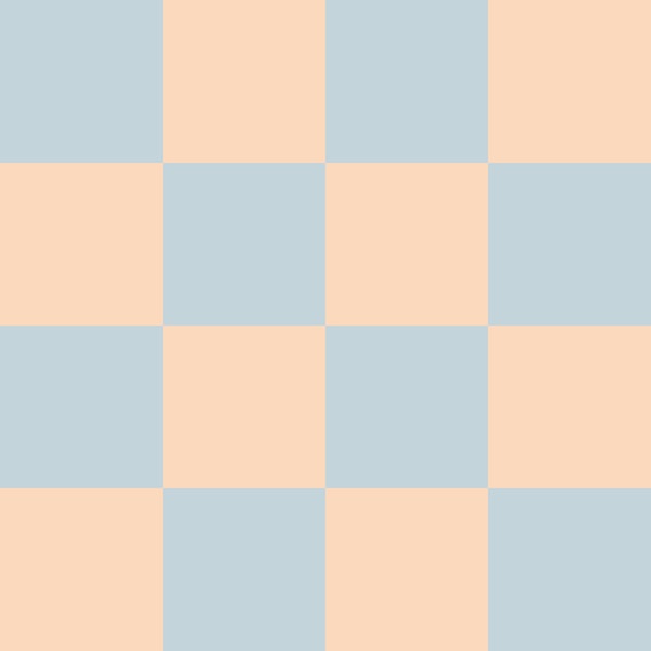 Peach & light blue bathroom checkers M