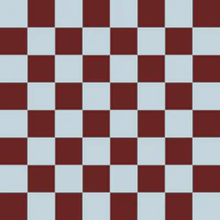 Mahogany red & light blue bathroom checkers S wallpaper