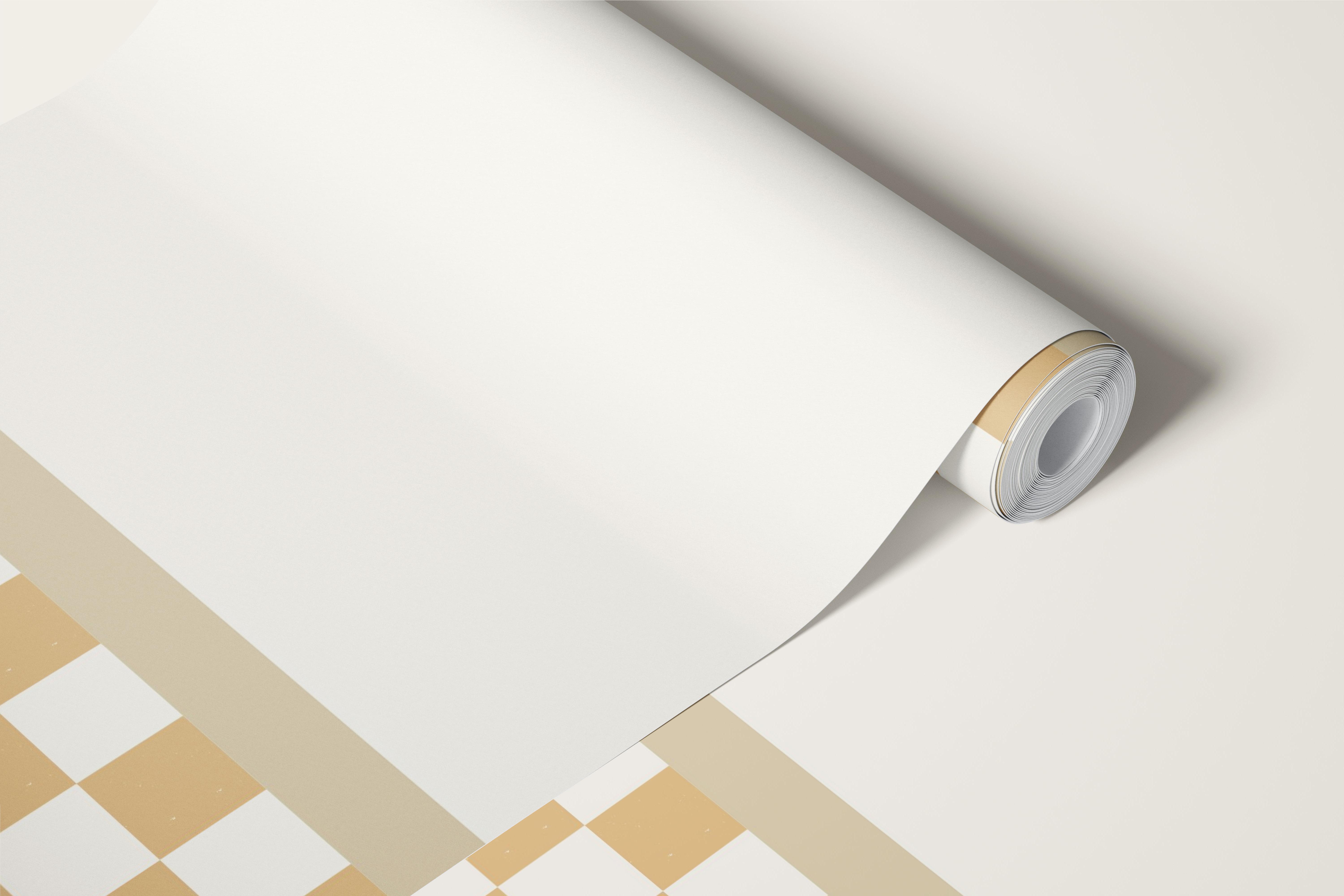 Beige checkerboard border wallpaper in a room
