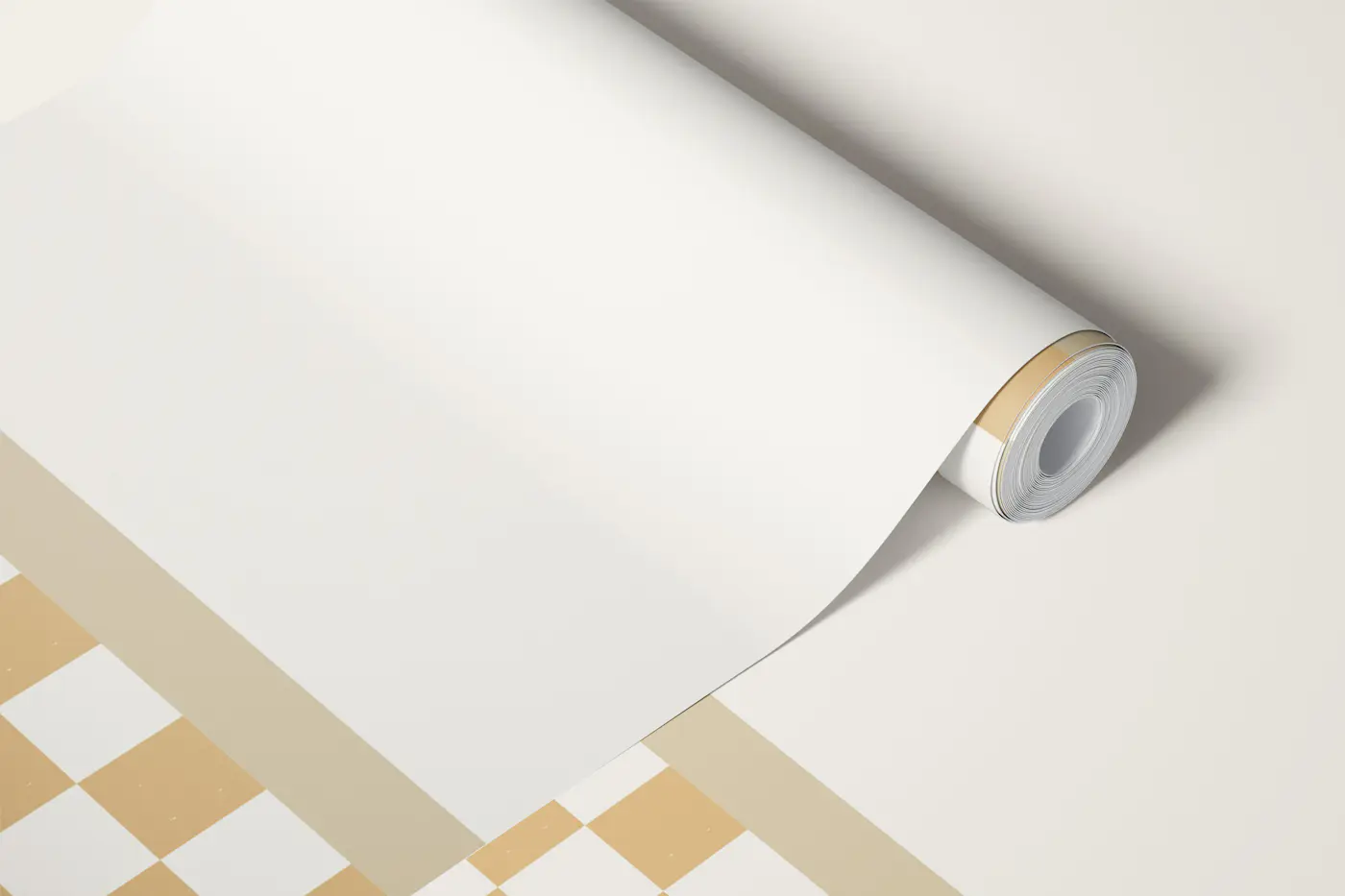 Retro Beige Checkerboard Border wallpaper roll