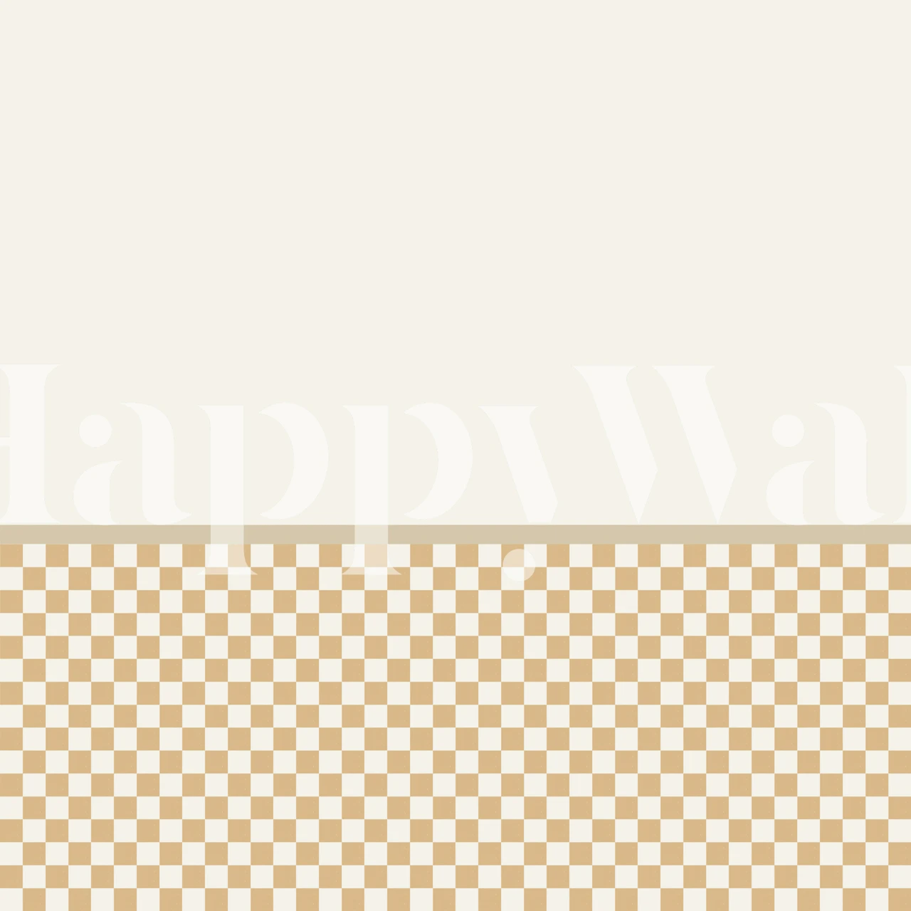 Retro Beige Checkerboard Border carta da parati
