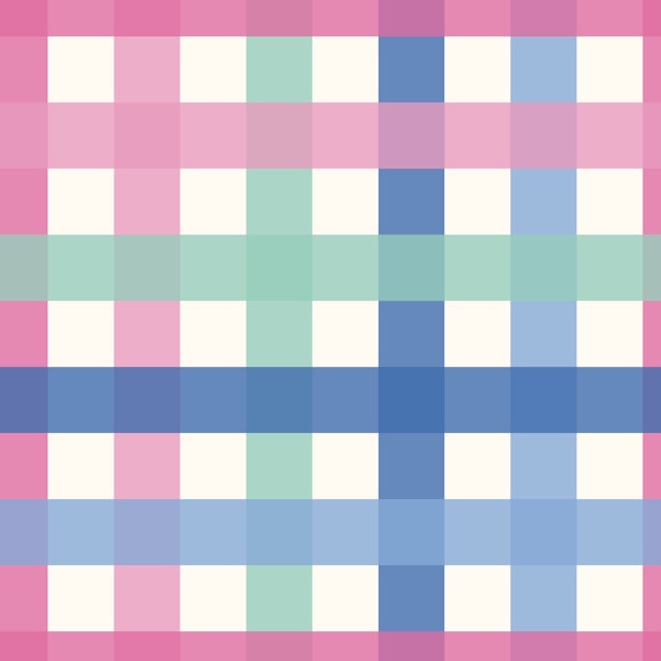 Preppy Gingham in Pink Blue and Mint