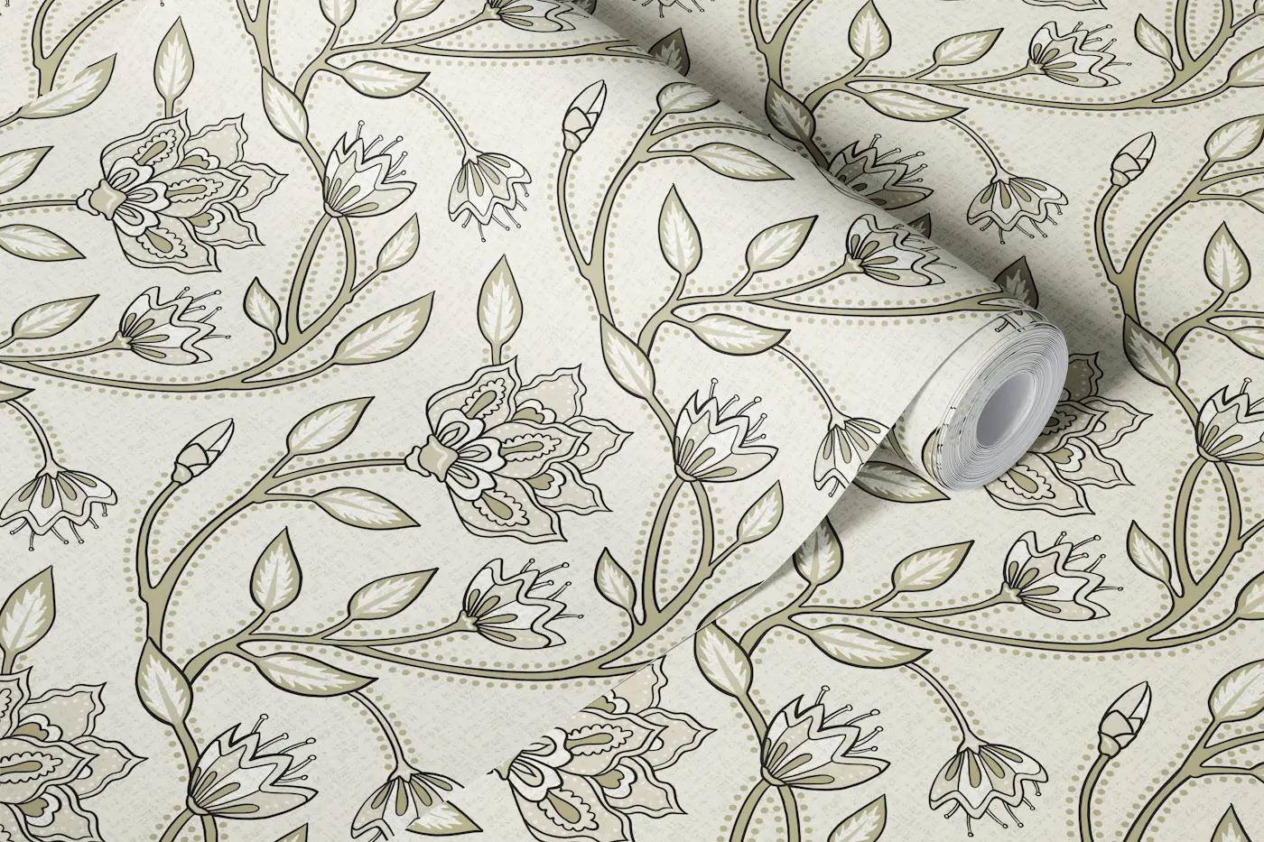 Vintage Beige Botanical wallpaper roll