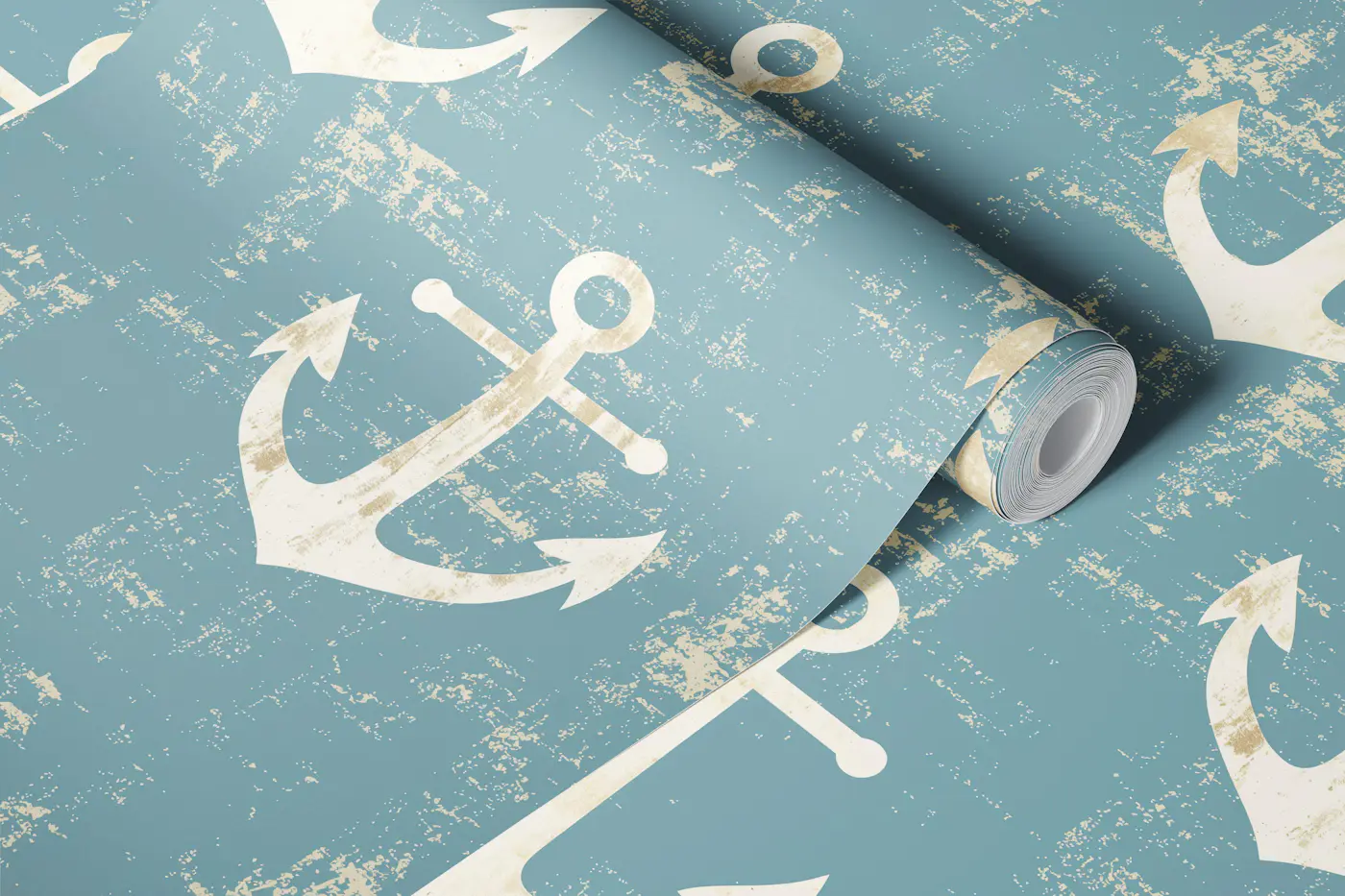Coastal Anchor Repeat Pattern wallpaper roll