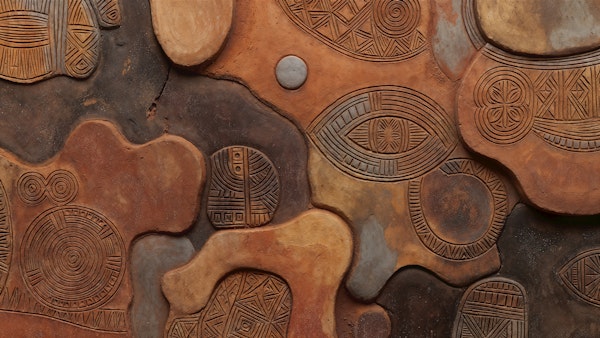 African Symbol Clay Waves
