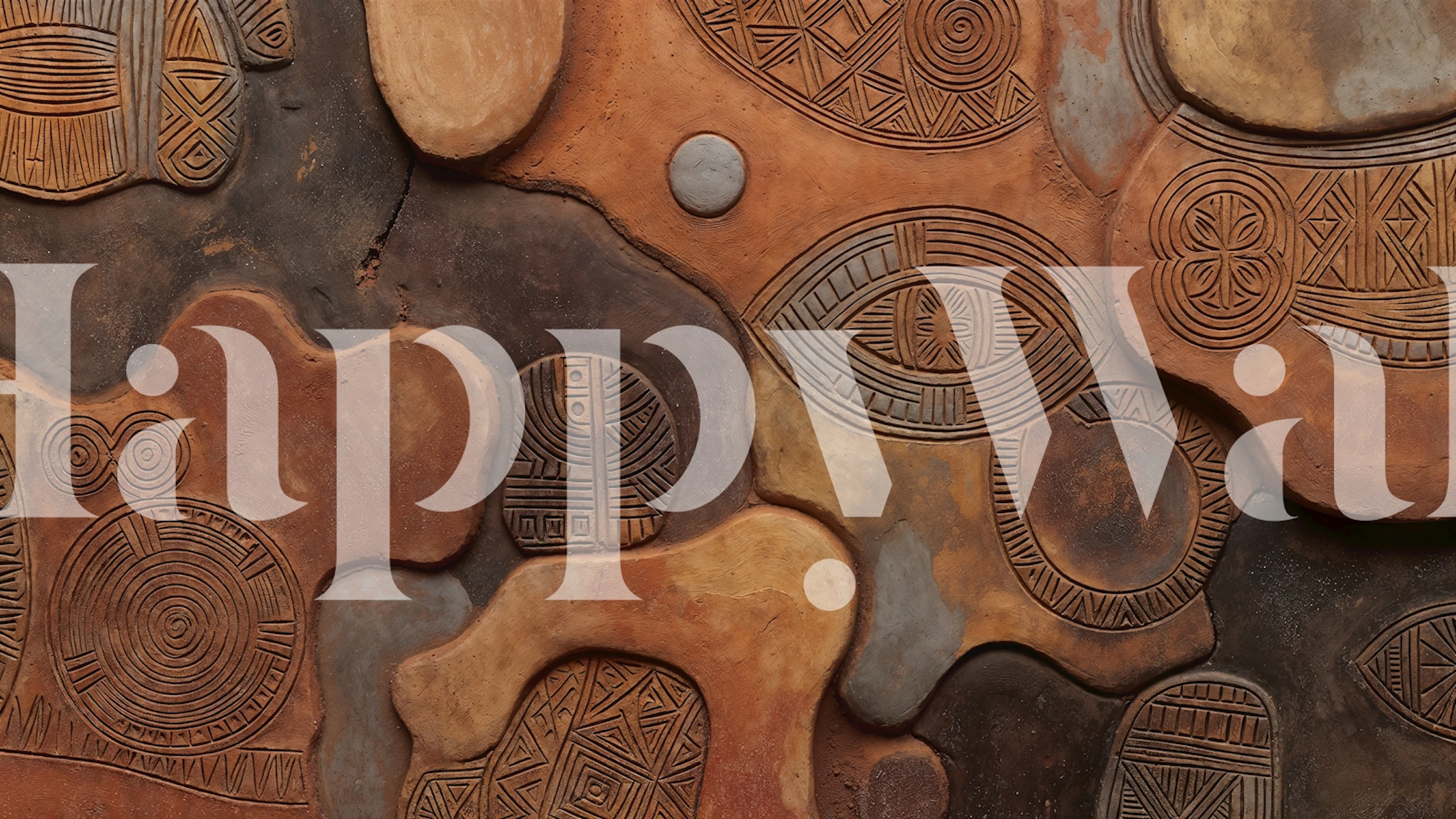African Symbol Clay Waves tapete
