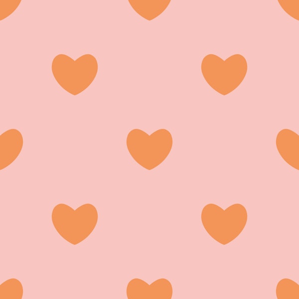 Hearts Pattern for Kids Orange Pink