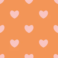 Hearts Pattern for Kids Orange Red Pink tapete