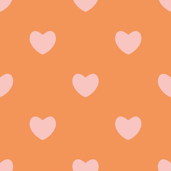 Hearts Pattern for Kids Orange Red Pink