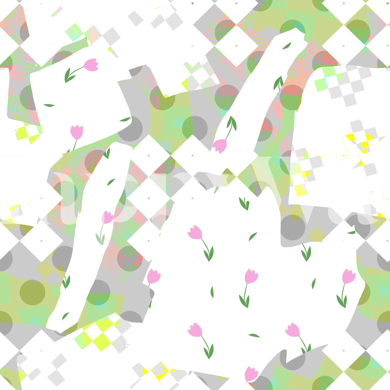Pink Tulip Geo Collage tapety