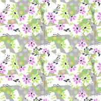 Retro Floral Collage wallpaper
