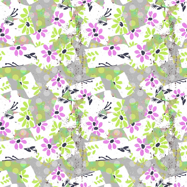 Chic Retro Floral Collage - medium