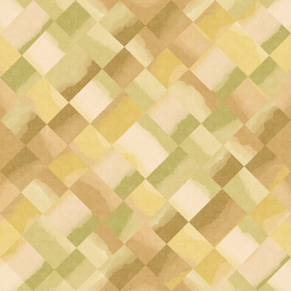 Relax Greenery Painted Checker Mural
