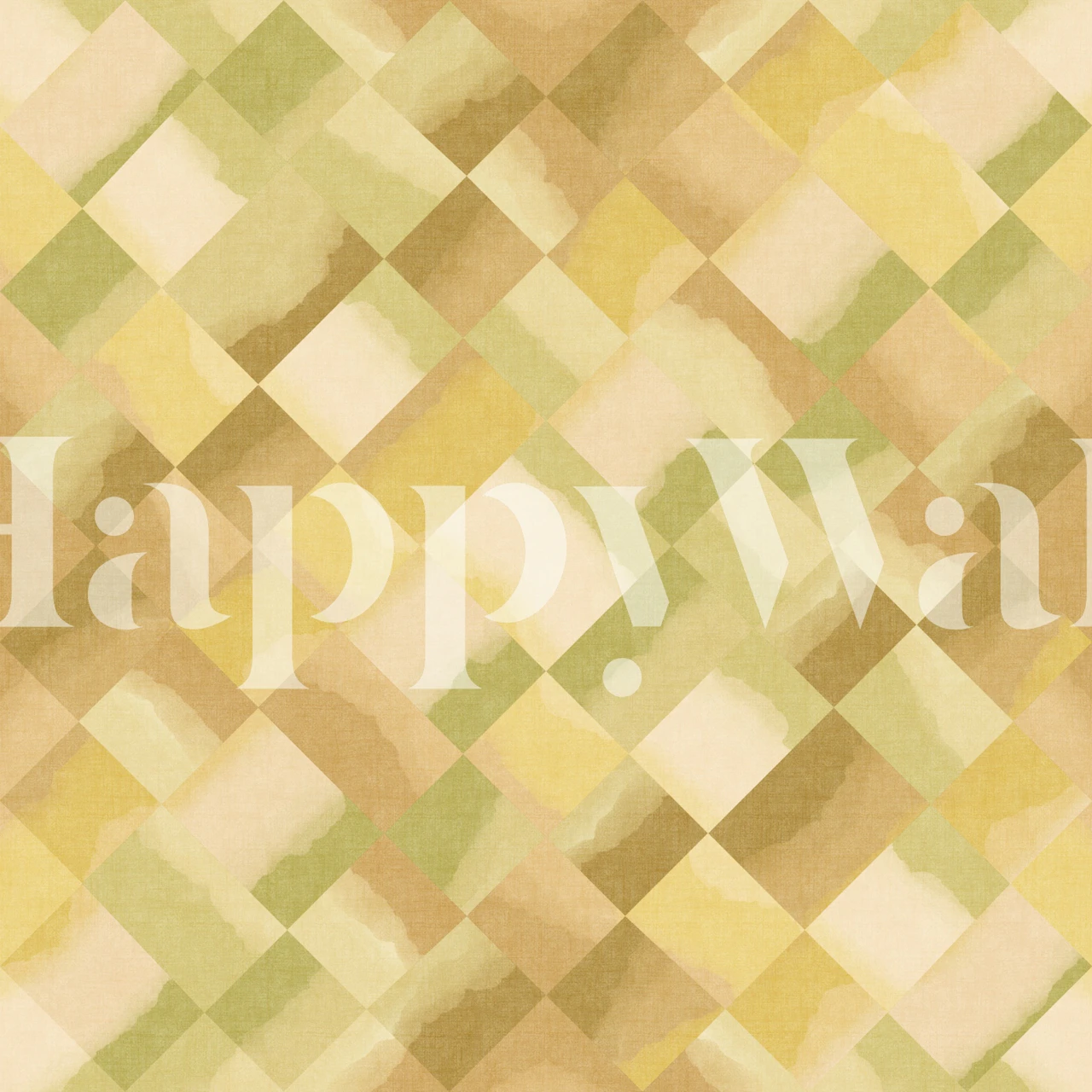 Relax Greenery Painted Checker Mural in a room