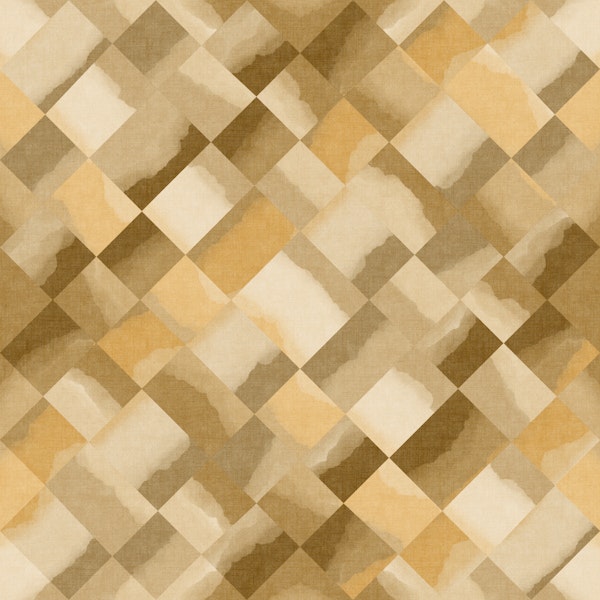 Relax Ocher Painted Checker Mural