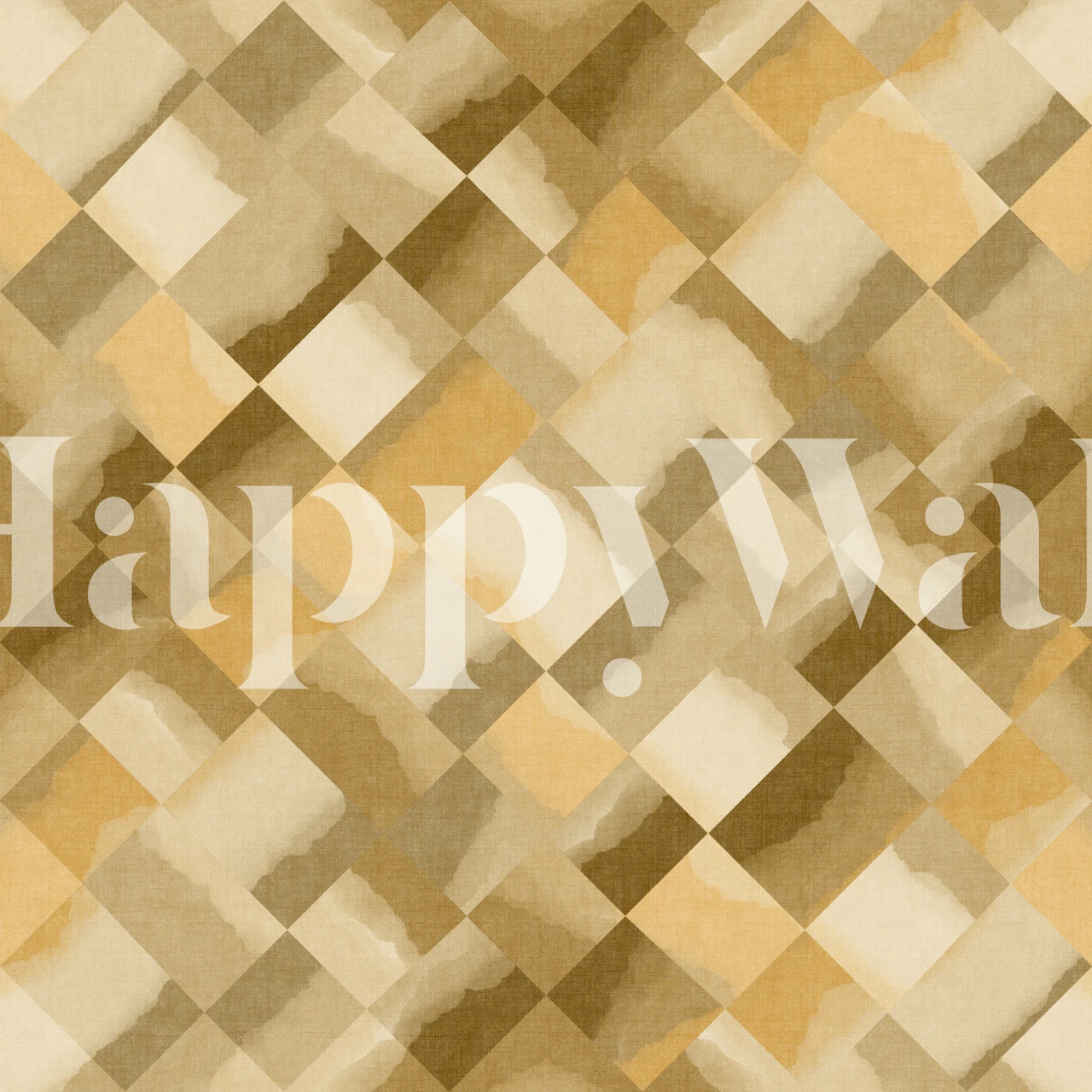 Relax Ocher Painted Checker Mural i et rom