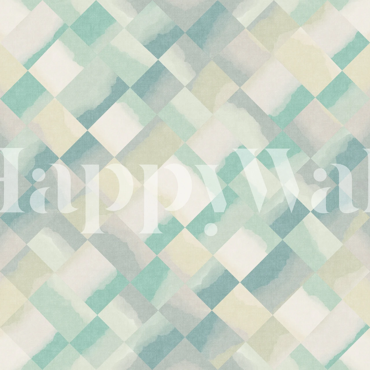 Relax Watery Painted Checker Mural in a room